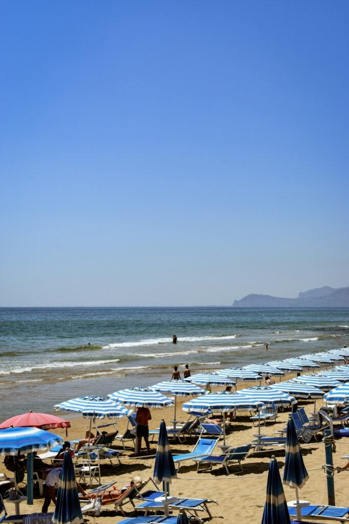 Sperlonga, a seaside town in Lazio with white houses over the blue sea