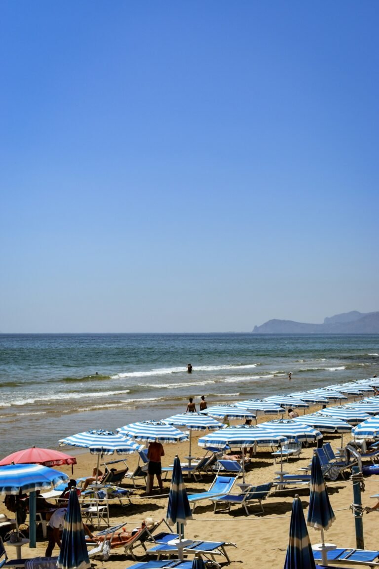 Sperlonga, a seaside town in Lazio with white houses over the blue sea