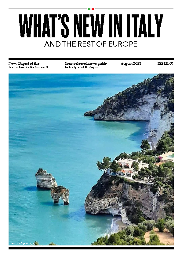 What's New In Italy magazine cover, August 2023 edition